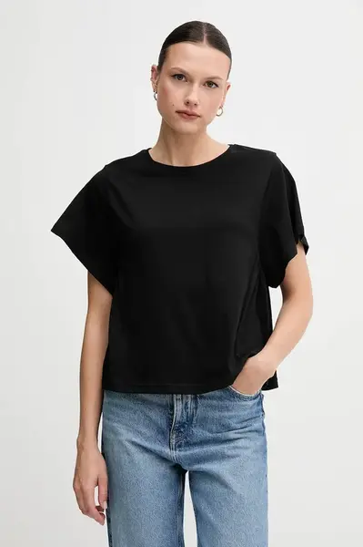 Bavlněné tričko United Colors of Benetton dámské, černá barva, 3U53D109U