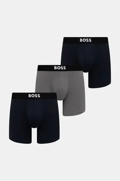BOSS přiléhavé boxerky pánské bavlněné s elastanem BoxerBr 3P BOSS ONE 3-pack