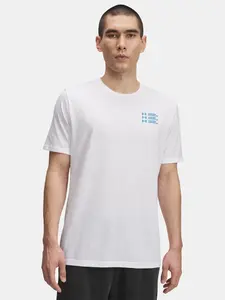 Pánské tričko Under Armour UA TRIPLE STACK LC LOGO SS-WHT - Pánské