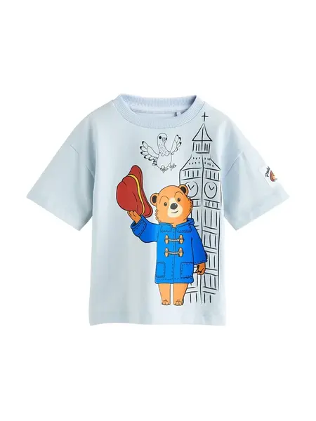 Next Tričko 'Paddington Bear'  modrá / svetlomodrá / hnedá / čierna