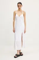 Bavlněné šaty Hollister Co. bílá barva, midi, KI359-5079