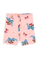 Kalhoty Konges Sløjd BASIC SHORT LEGGINGS GOTS růžová barva, KS103203