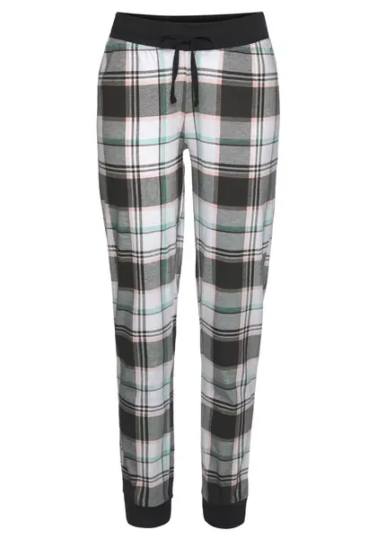 VIVANCE Pyžamové nohavice  hnedá / biela