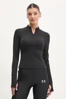 Tričko na jógu s dlouhým rukávem JOYINME Motion černá barva, s pologolfem, Motion