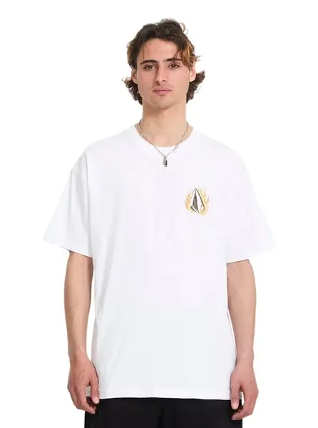Volcom pánské tričko Double Fantasy Lse Sst White | Bílá | Velikost M | 100% bavlna