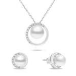 Brilio Silver Elegantní sada šperků s pravými perlami SET251W (náušnice, náhrdelník)