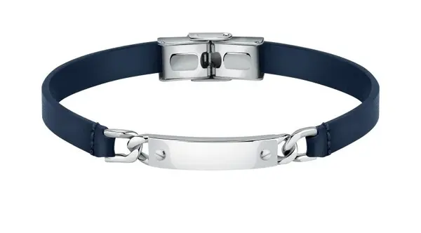 Morellato Stylový modrý kožený náramek Moody SQH46