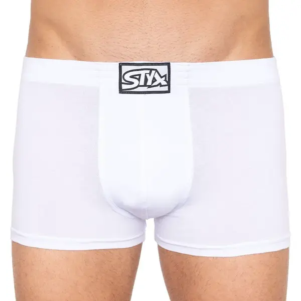 Styx Pánské boxerky klasická guma bílé (Q1061) L