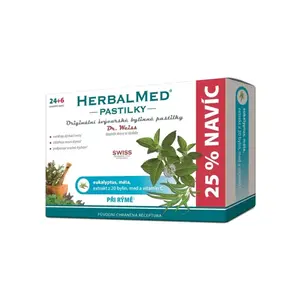 Dr. Weiss HerbalMed Eukalyptus + máta + vitamin C 24+6 pastilek