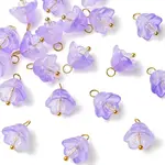 20Pcs Glass & Acrylic Flower Pendants