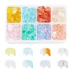 240Pcs 8 Style Transparent Spray Painted Glass Beads