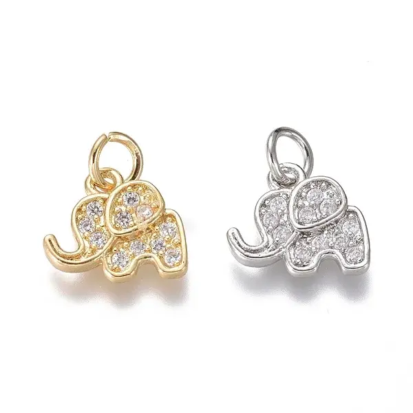 Brass Micro Pave Cubic Zirconia Pendants
