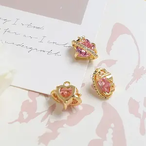 Brass Micro Pave Cubic Zirconia Pendants