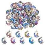 54Pcs 9 Styles Alloy Printed Pendants