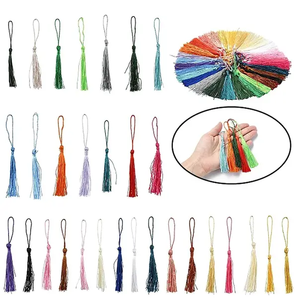 60Pcs 30 Colors Polyester Tassel Decorations