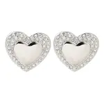 Brass Pave Clear Cubic Zirconia Stud Earrings