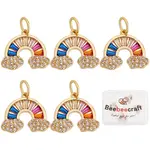 Brass Micro Pave Colorful Cubic Zirconia Pendants