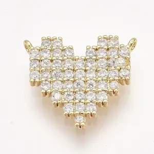 Brass Micro Pave Cubic Zirconia Pendants