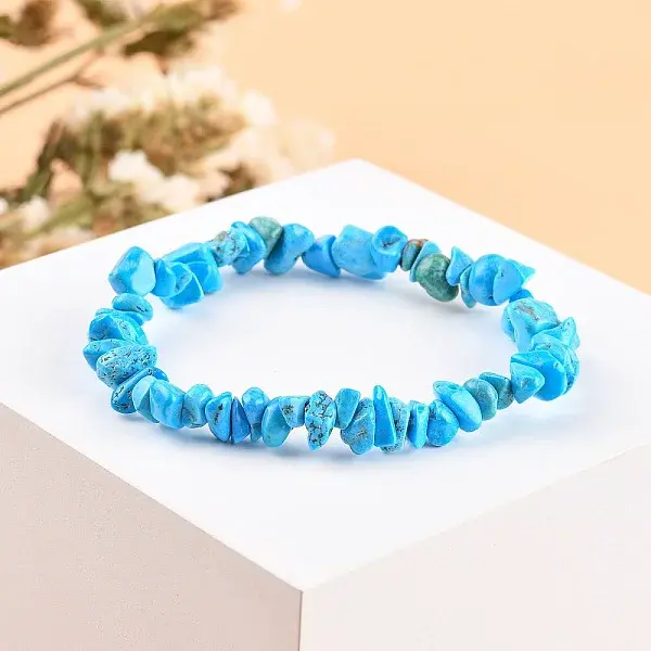Howlite Chips Stretch Bracelets