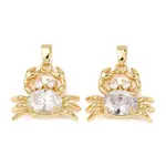 Brass Micro Pave Clear Cubic Zirconia Pendants