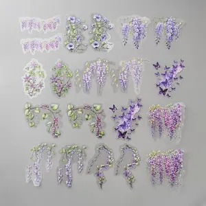 20Pcs Flower PET Decorative Stickers