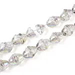 Electroplate Transparent Glass Beads Strands