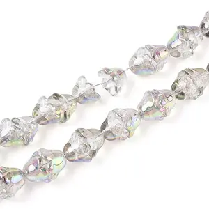 Electroplate Transparent Glass Beads Strands