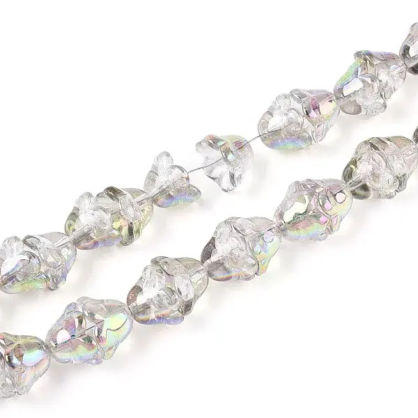 Electroplate Transparent Glass Beads Strands