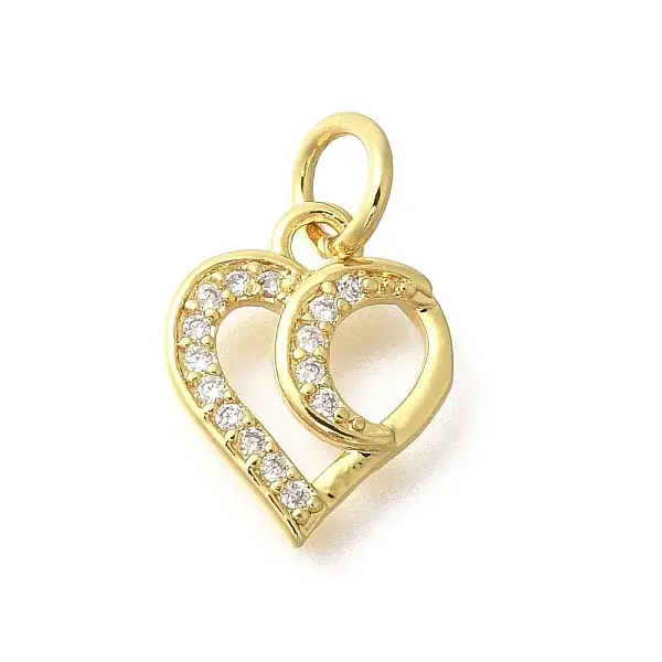 Brass Micro Pave Clear Cubic Zirconia Pendants