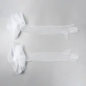 Polyester Long Lace Gloves for Bride's Wedding Celebration