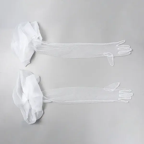 Polyester Long Lace Gloves for Bride's Wedding Celebration