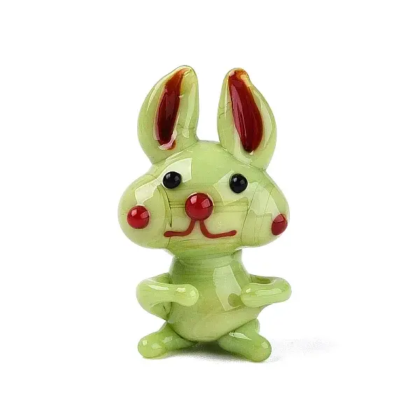 Handmade Lampwork Rabbit Figurine Display Decorations
