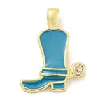 Brass with Cubic Zirconia with Enamel Pendant