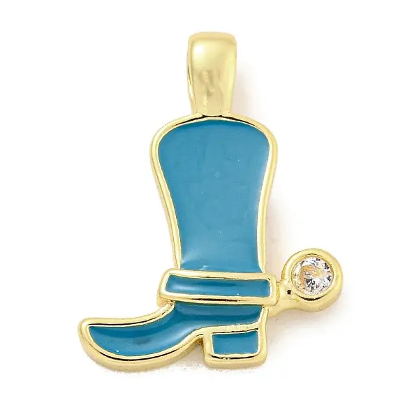 Brass with Cubic Zirconia with Enamel Pendant