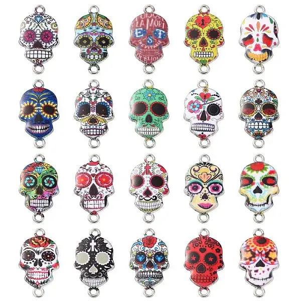 40Pcs 20 Styles Cinco de Mayo Alloy Enamel Connector Charms