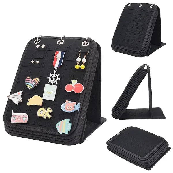 Felt 3-Ring Bindier Brooch Enamel Pin Display Holder