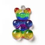 Rainbow Color Translucent Resin Pendants