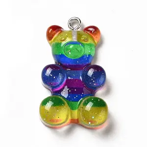 Rainbow Color Translucent Resin Pendants
