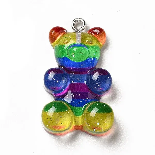 Rainbow Color Translucent Resin Pendants