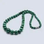 Natural Malachite Graduated Beaded Necklaces