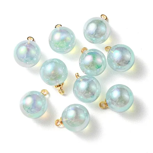 10Pcs UV Plating Acrylic Pendants