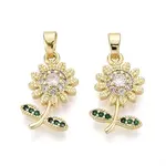 Brass Micro Pave Cubic Zirconia Pendants