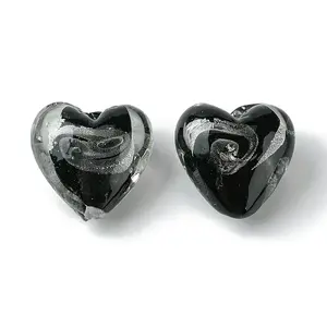 Handmade Silver Foil Glass Beads