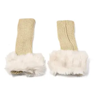 Plush Acrylic Fibers Knitting Fingerless Gloves