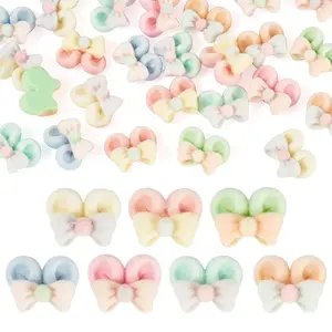 28Pcs 7 Colors Flocky Opaque Resin Cabochons