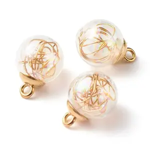 Transparent Handmade Blown Glass Bottle Pendants