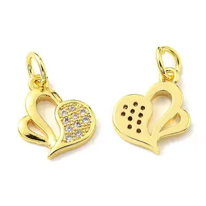 Rack Plating Brass Micro Pave Cubic Zirconia Charms