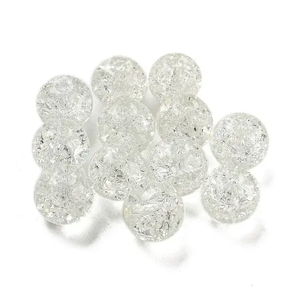 Transparent Spray Painting Crackle Glass Beads