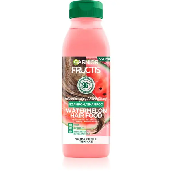 Garnier Fructis Watermelon Hair Food šampón pre jemné vlasy bez objemu 350 ml