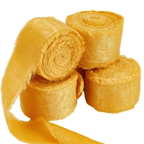 5 Rolls 5M Satin Frayed Ribbon